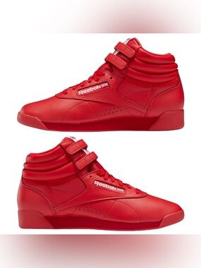 NEW Reebok Freestyle Hi in Vector Red Reebok’s with the straps